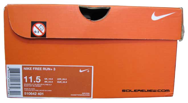 Nike Free Run 3 box view