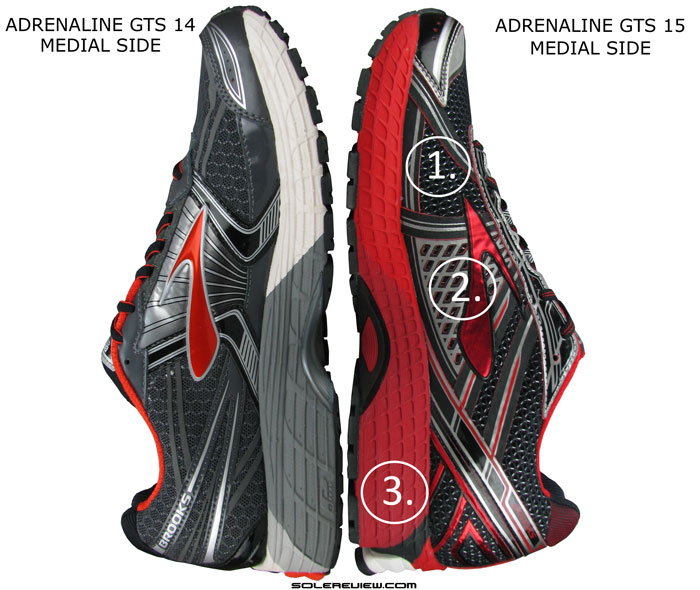 difference between brooks adrenaline 14 and 15