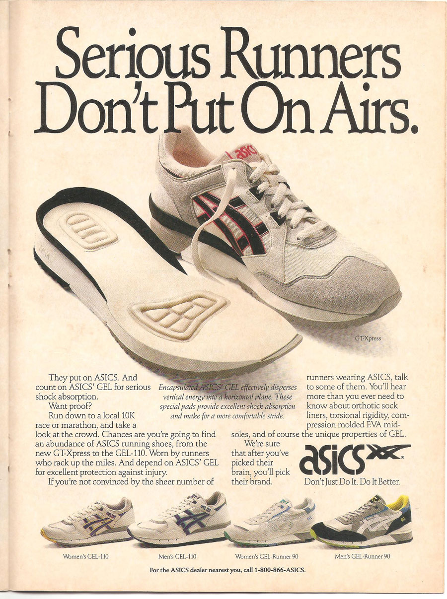 Vintage Asics Gel ad 1990