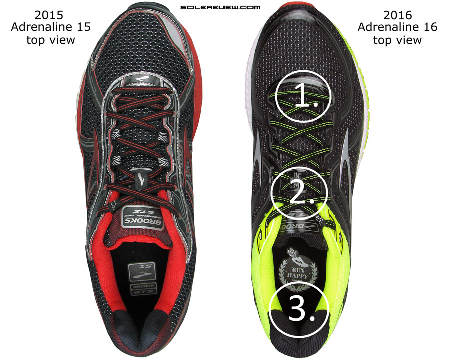 brooks adrenaline gts 16 vs 15