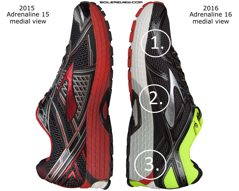 brooks adrenaline gts 16 vs 15