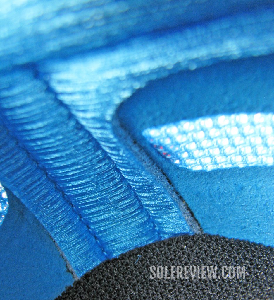 The heel lining of the Asics Metaracer