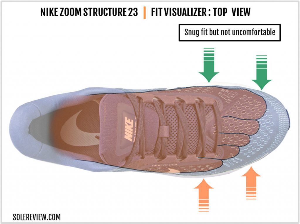 The upper fit of the Nike Zoom Structure 23.