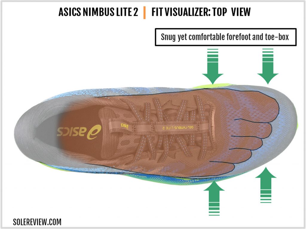 The upper fit of the Asics Gel Nimbus Lite 2.