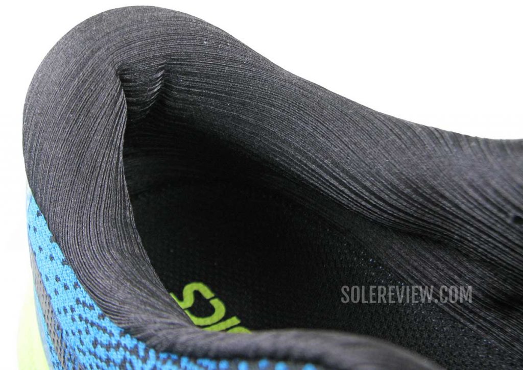 The heel collar of the Asics Nimbus Lite 2