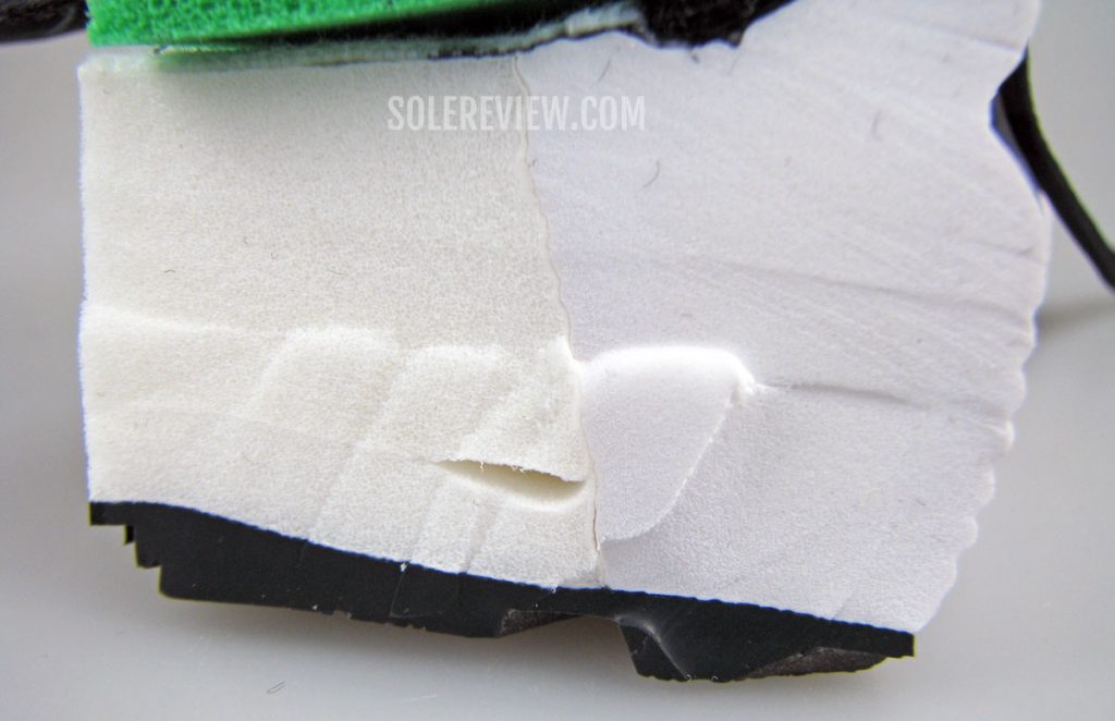 Nike Vomero 15 midsole cut into half