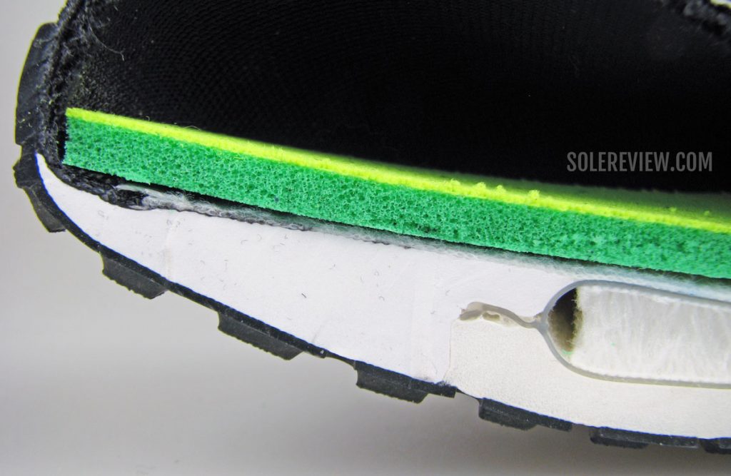 Nike Vomero 15 midsole and insole cut into half