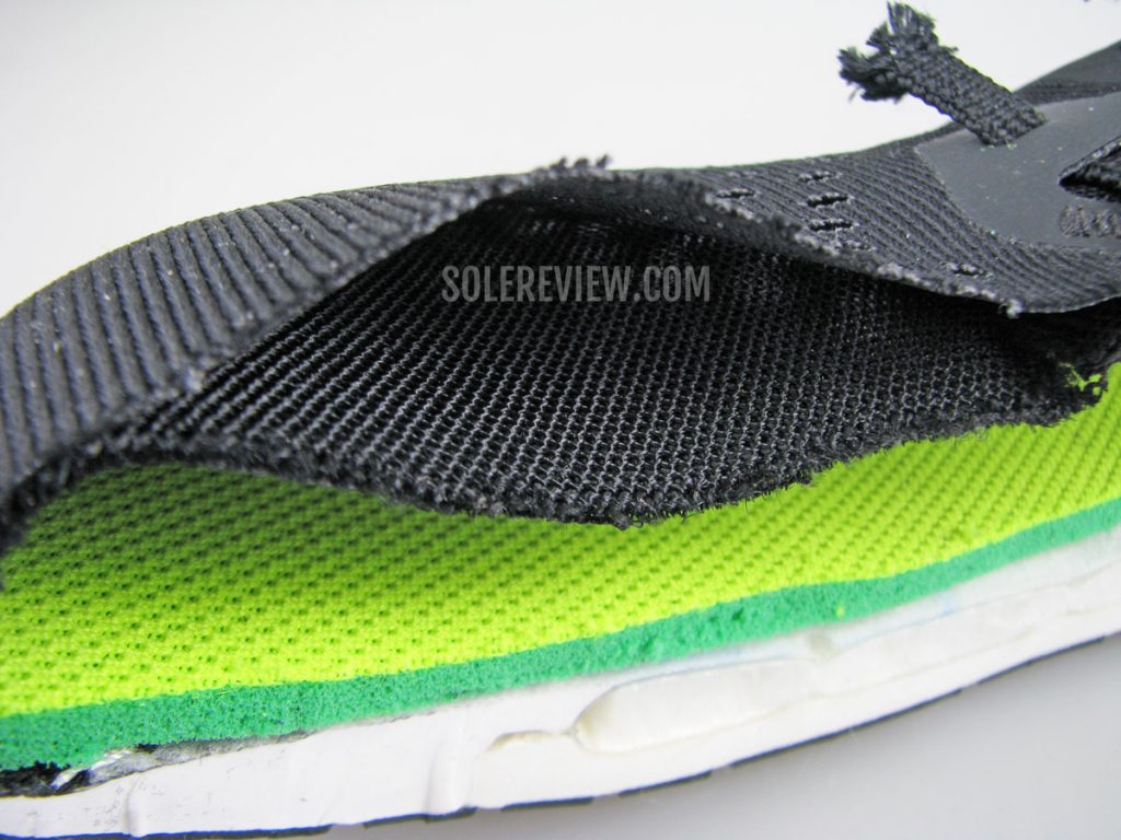 Nike Vomero 15 upper mesh cut into half