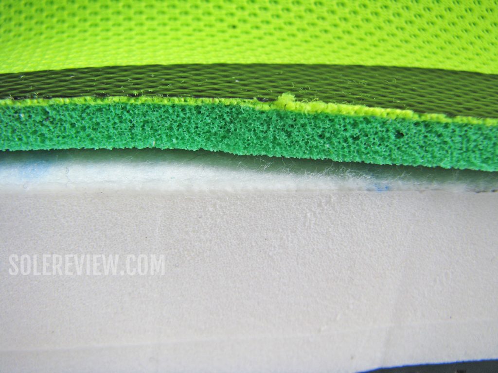 Nike Vomero 15 midsole and insole cut into half