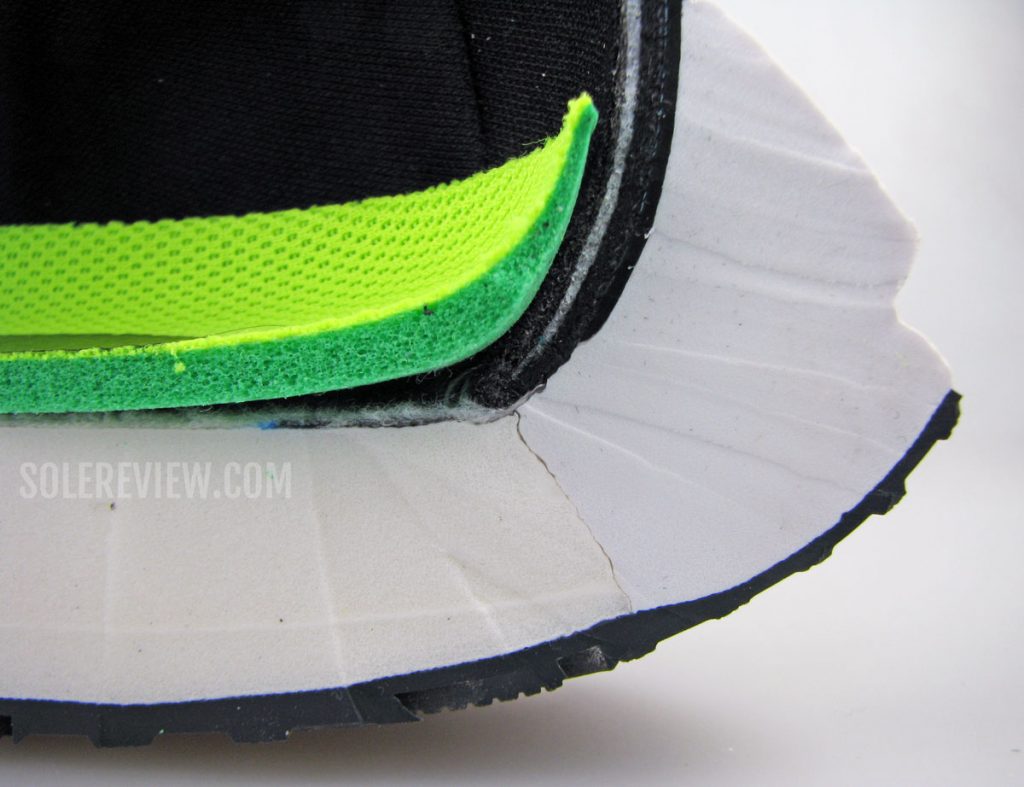 Nike Vomero 15 midsole and insole cut into half