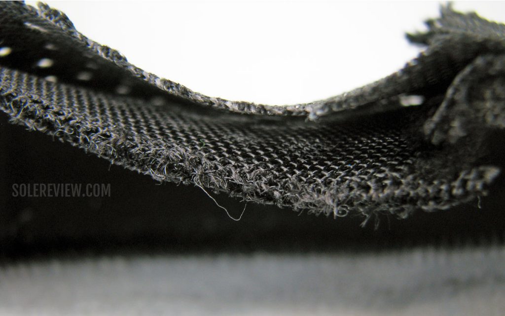 Nike Vomero 15 upper mesh cut into half