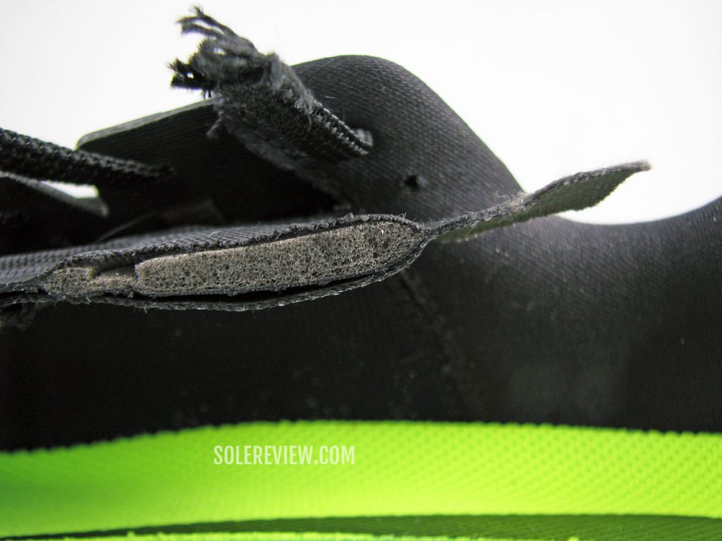 Nike Vomero 15 tongue cut into half