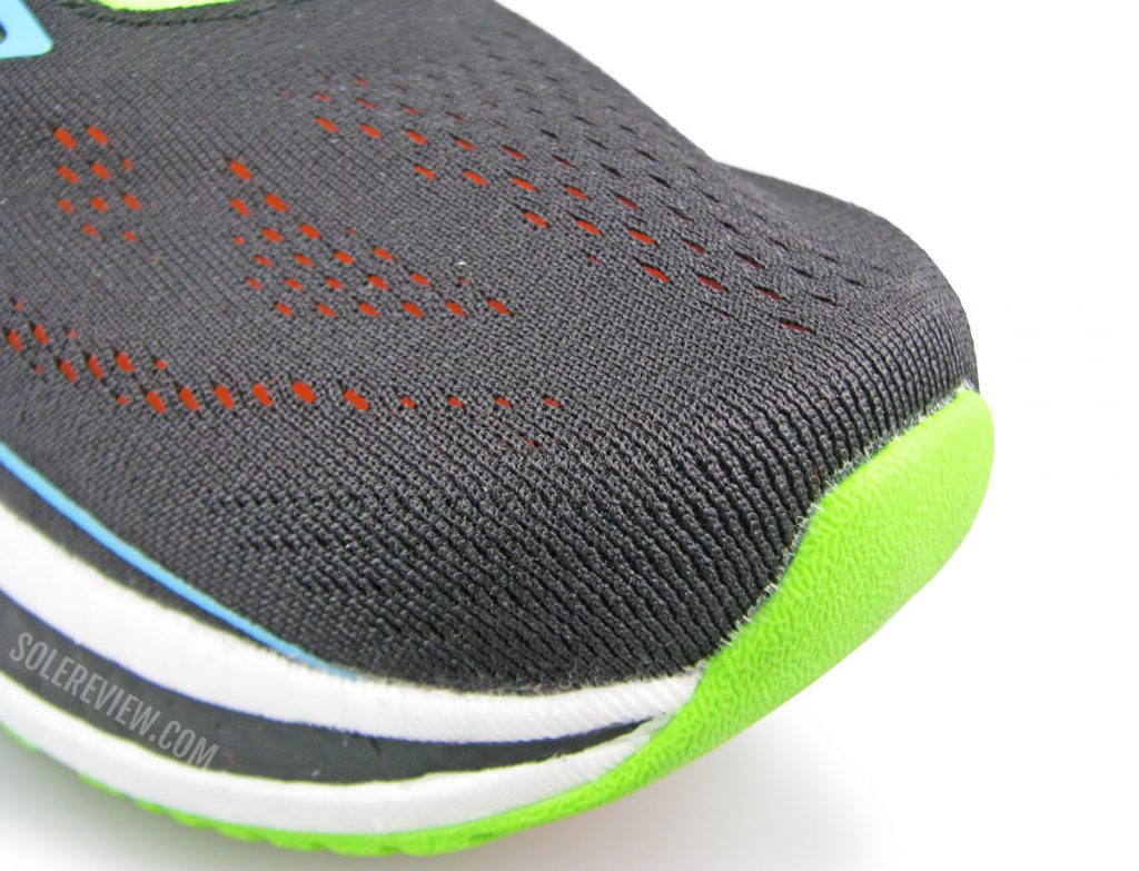 The toe-box of the Saucony Endorphin Pro