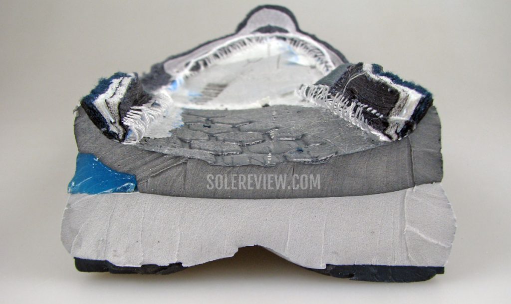 Inside the Asics Nimbus 23 midsole.