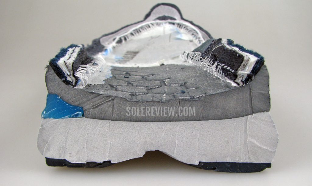 Inside the Asics Nimbus 23 midsole.