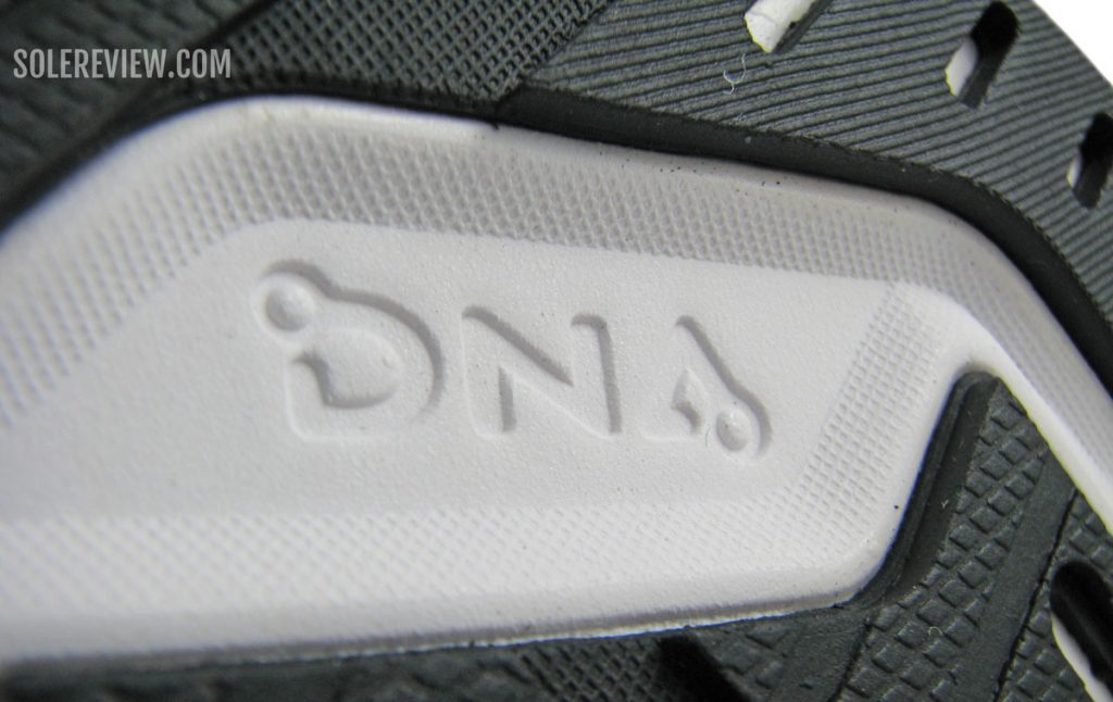 The DNA midsole of the Brooks Launch 8.