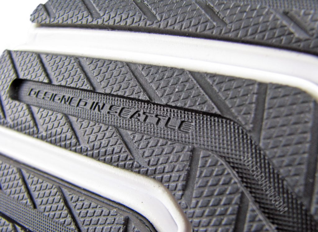 The softer blown rubber outsole of the Brooks Launch 8.