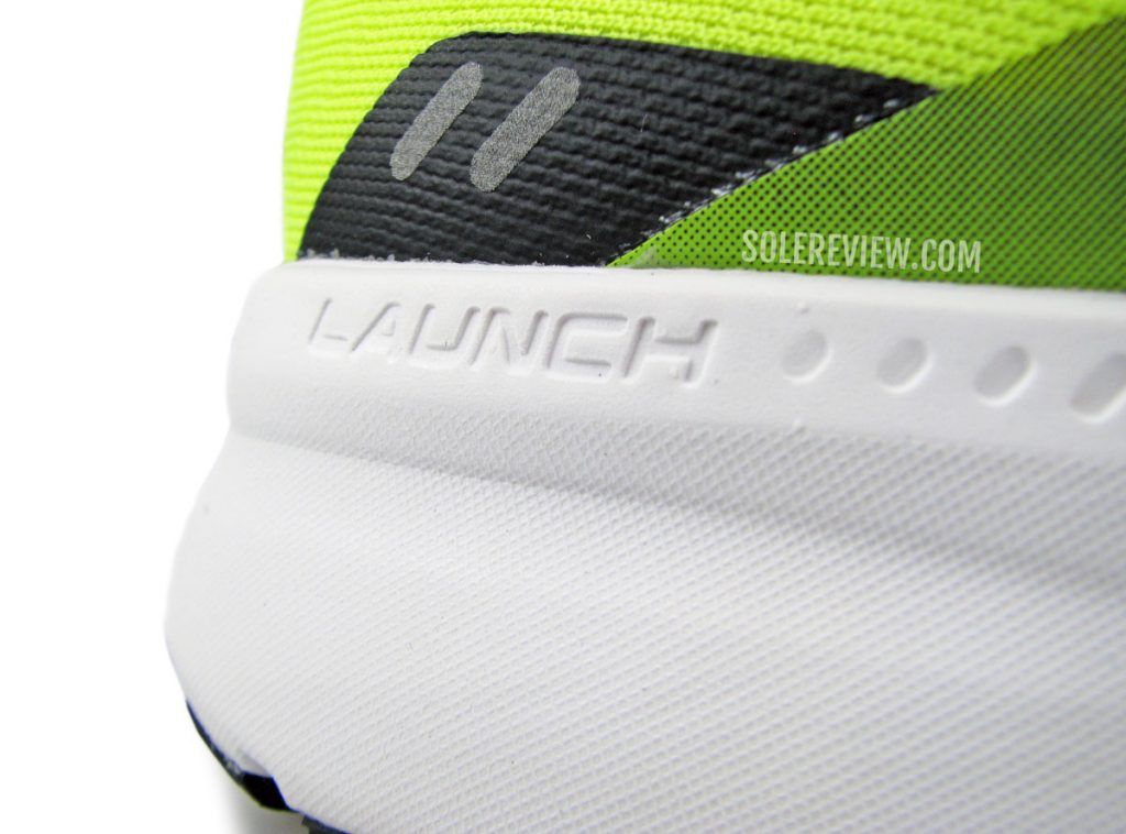 The foam midsole of the Brooks Launch 8.