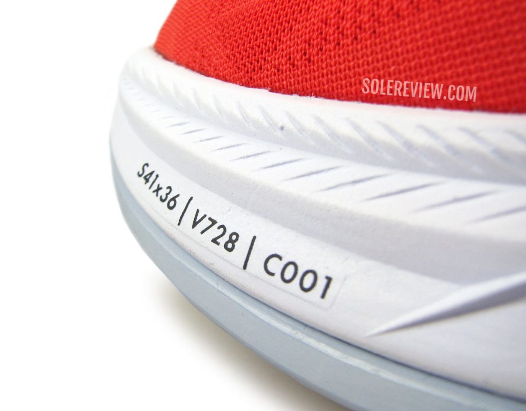 The EVA foam midsole of the Hoka Carbon X2.