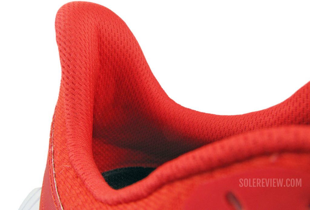 The heel collar of the Hoka Carbon X2.
