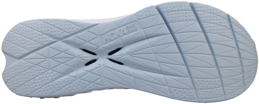 The foam outsole of the Hoka Carbon X2.