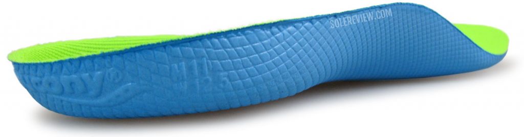 The removable insole of the Saucony Kinvara 12.