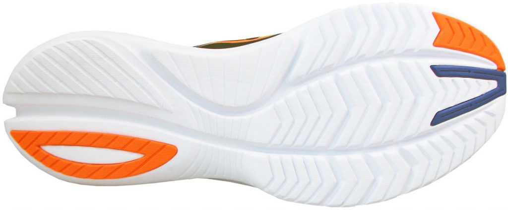 The foam outsole of the Saucony Kinvara 12.