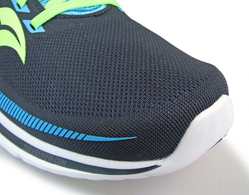 The upper toebox of the Saucony Kinvara 12.