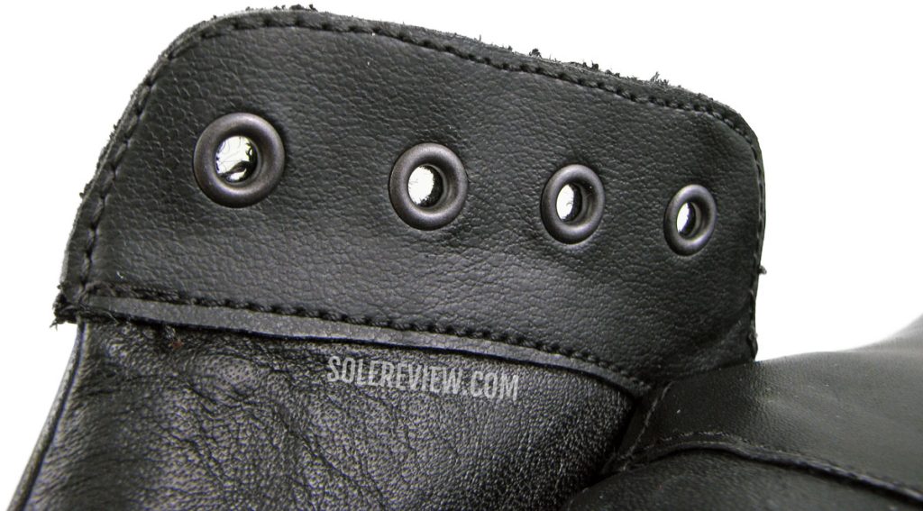 The lacing panel of the Ecco ST1 Hybrid Gore-Tex.