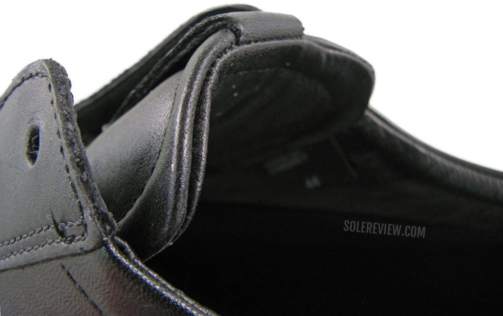 The folded tongue of the Ecco ST1 Hybrid Gore-Tex.