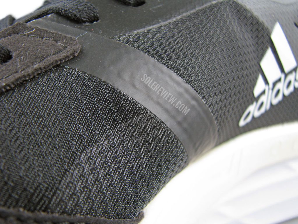 The upper overlays of the adidas adizero Boston 10.