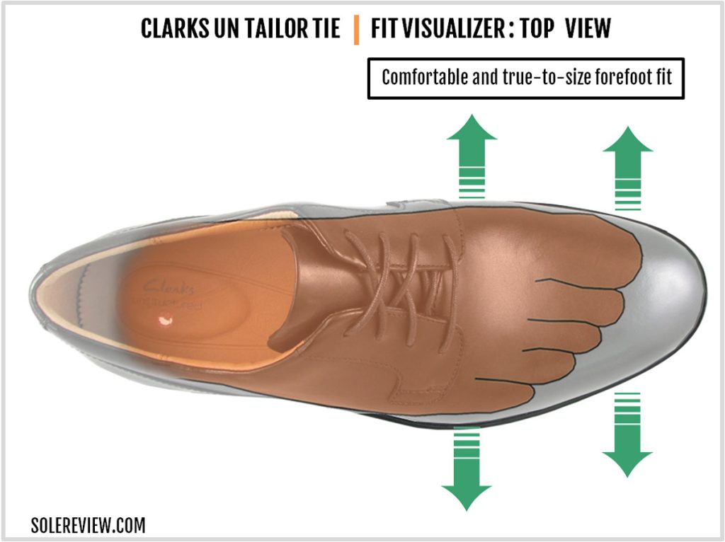 The upper fit of the Clarks Un Tailor Tie.