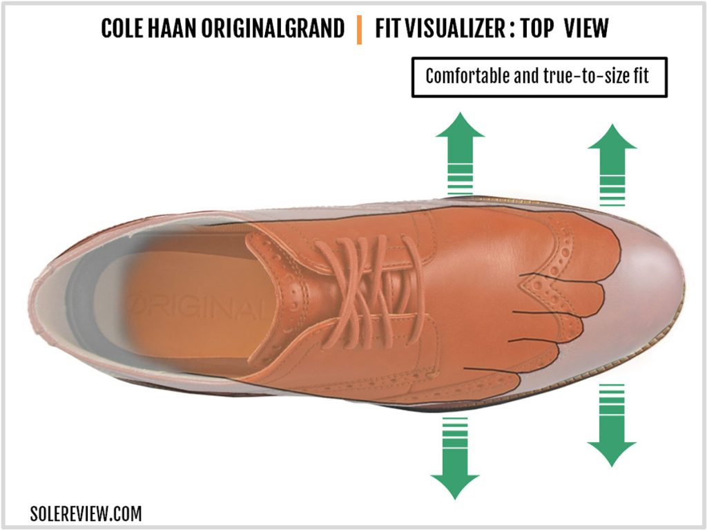 The upper fit of the Cole Haan Originalgrand Wingtip