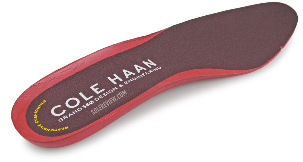 The molded insole of the Cole Haan Grand Ambition Wingtip Oxford