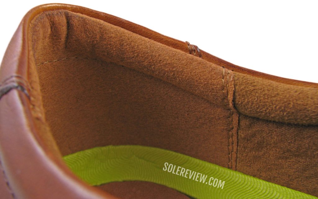 The padded heel lining of the Florsheim Midtown.