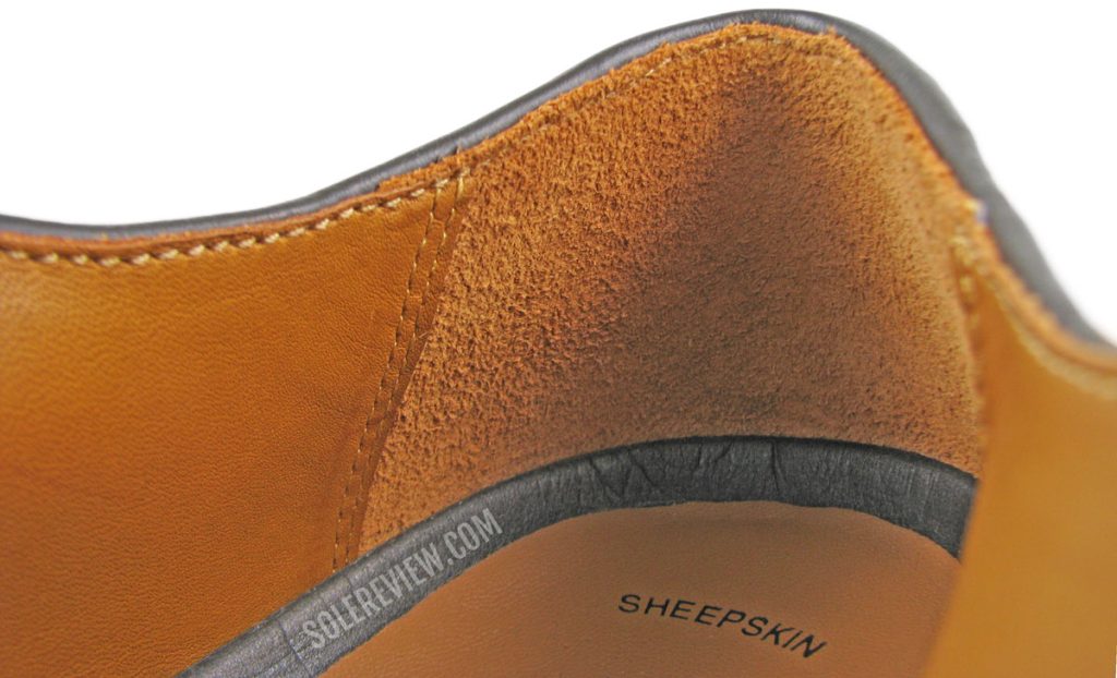The heel lining of the Johnston and Murphy Holden Wingtip