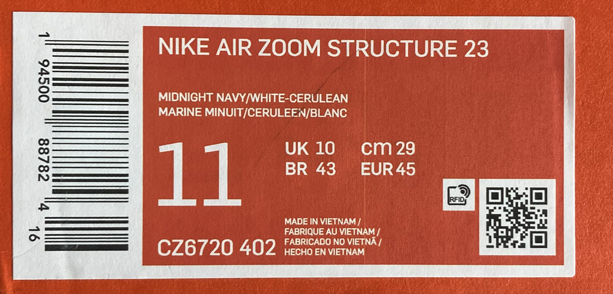 Nike shoe size