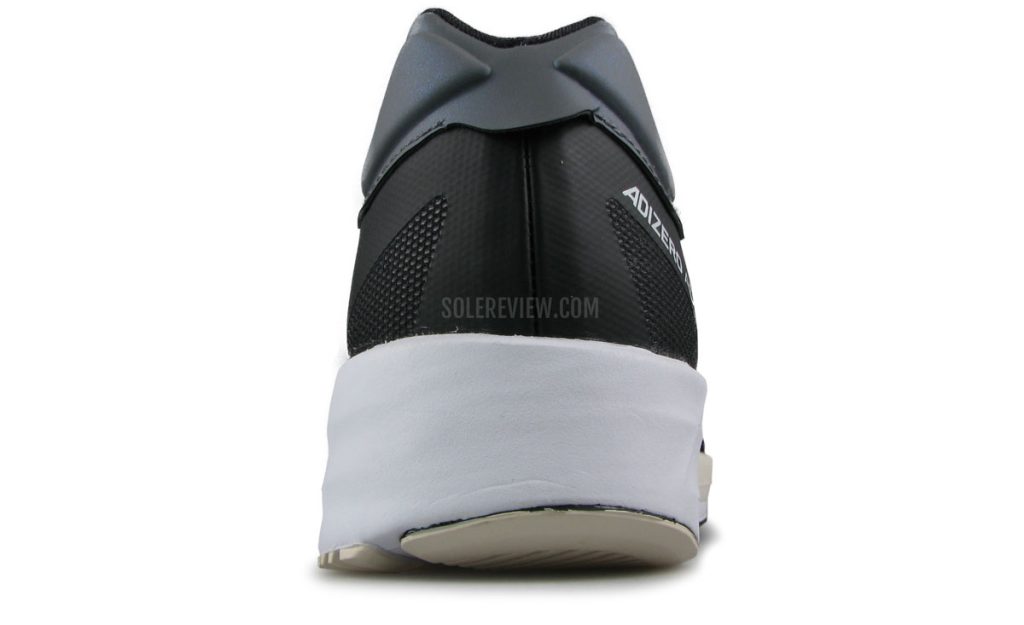 The heel bevel of the adidas adios 6.