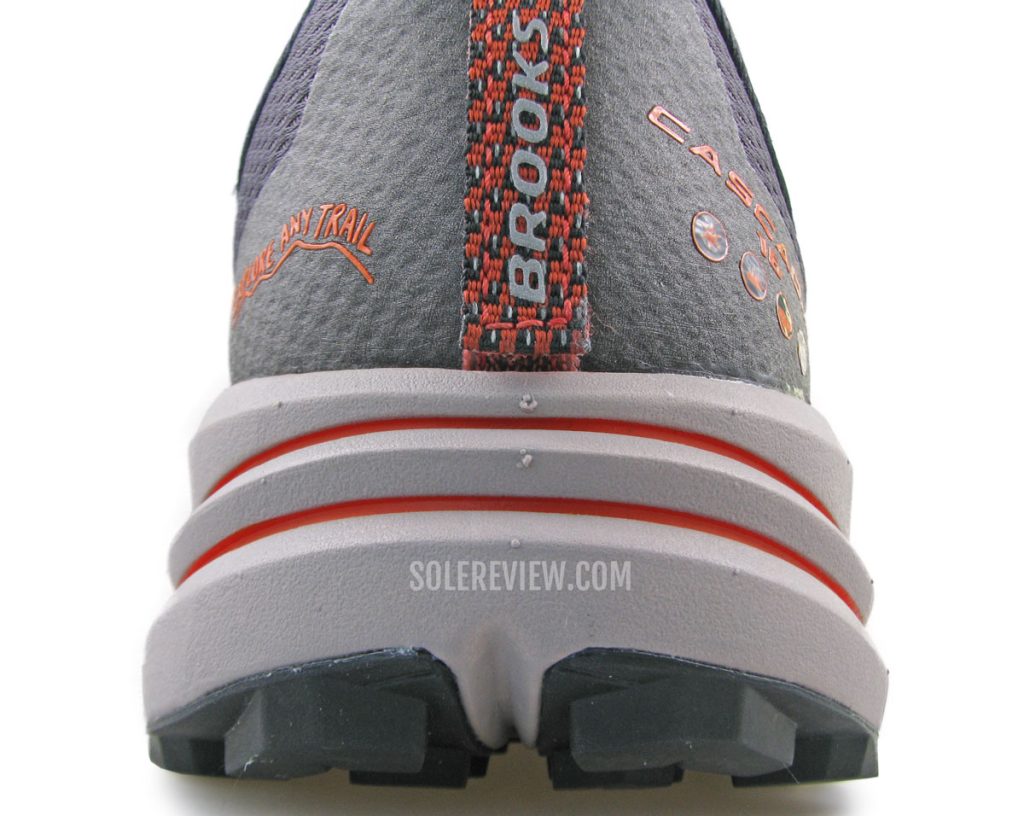 The heel midsole of the Brooks Cascadia 16 Gore-Tex.