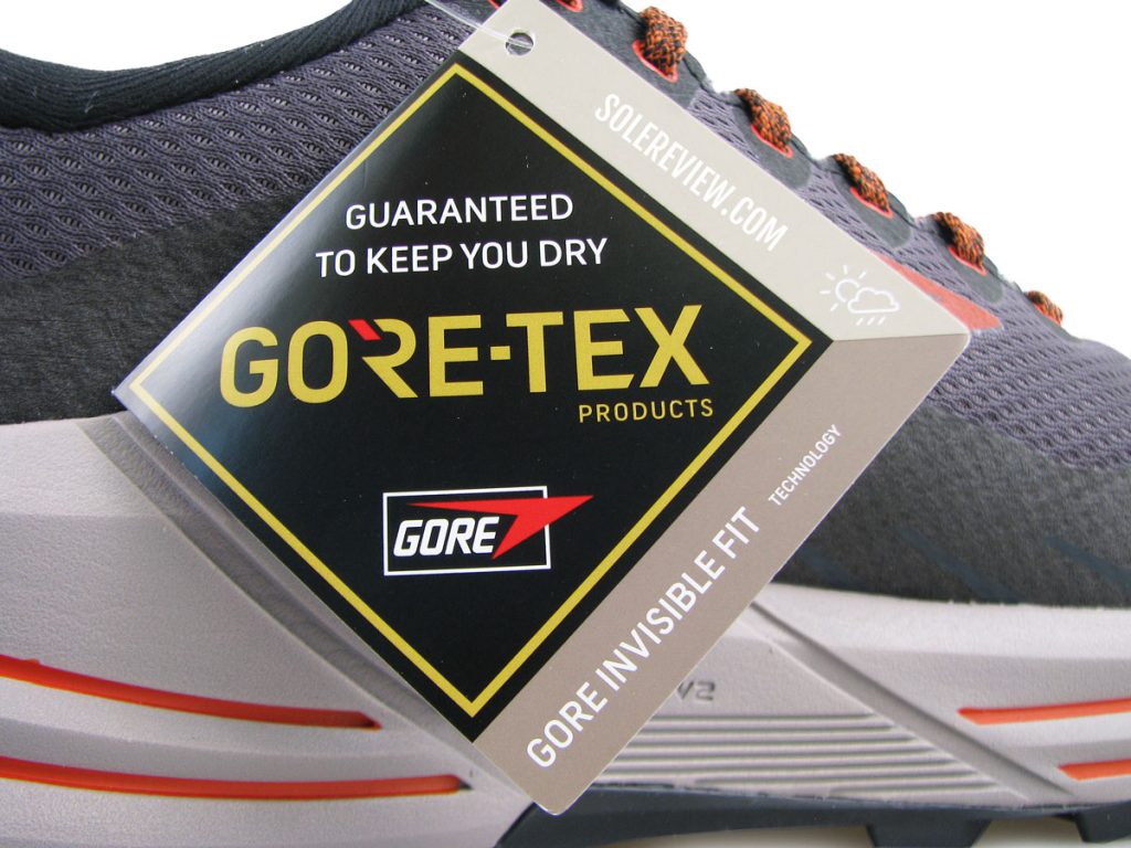 The Gore-Tex tag on the Brooks Cascadia 16.