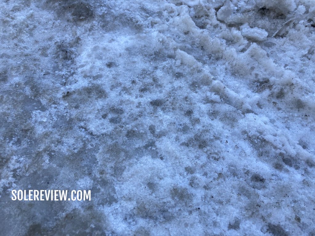 Snow and ice slush on road
