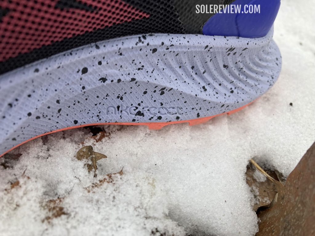Nike React foam in below freezing temperatures.