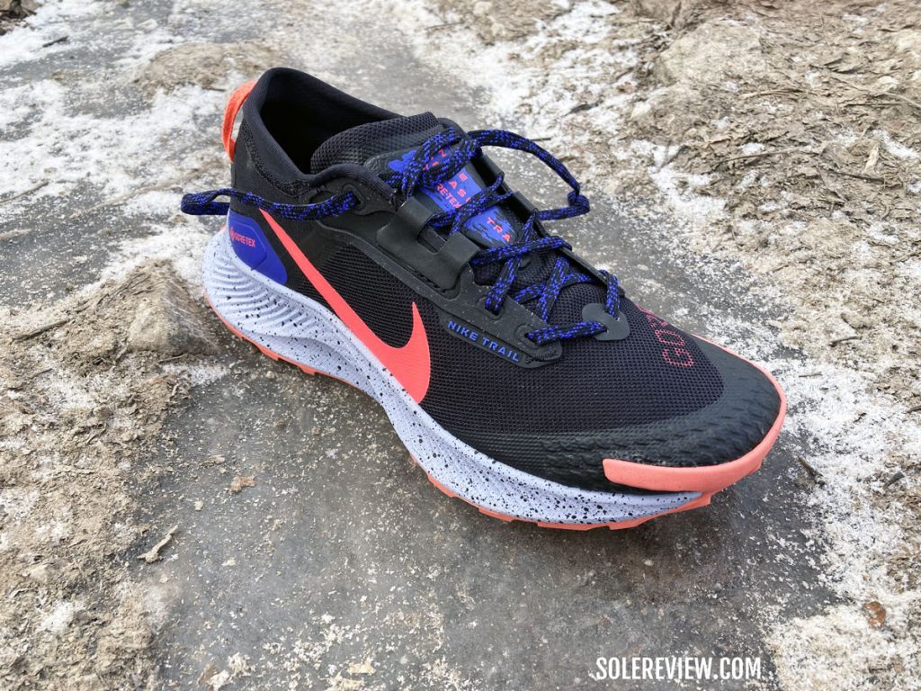 The Nike Pegasus Trail 3 on ice.