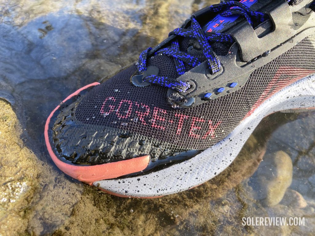 The waterproof upper of the Nike Pegasus Trail 3 Gore-Tex.