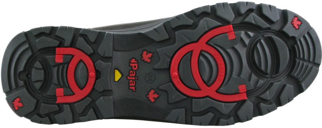 The outsole of the Pajar ice gripper boot.