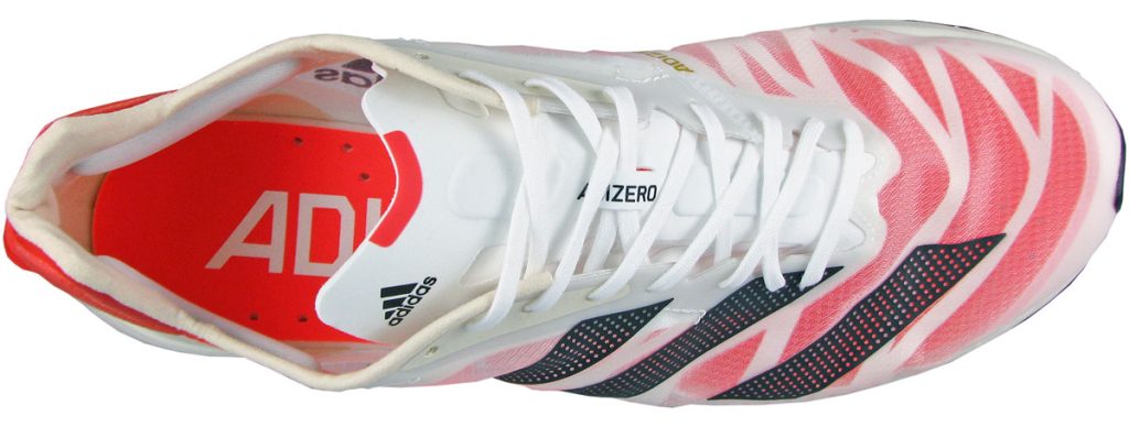 The top upper view of the adidas adizero adios Pro 2.