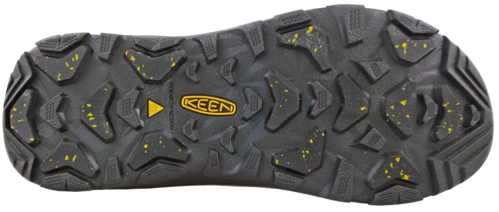 The Polar Traction outsole of the Keen Revel IV EXP Polar Mid boot.
