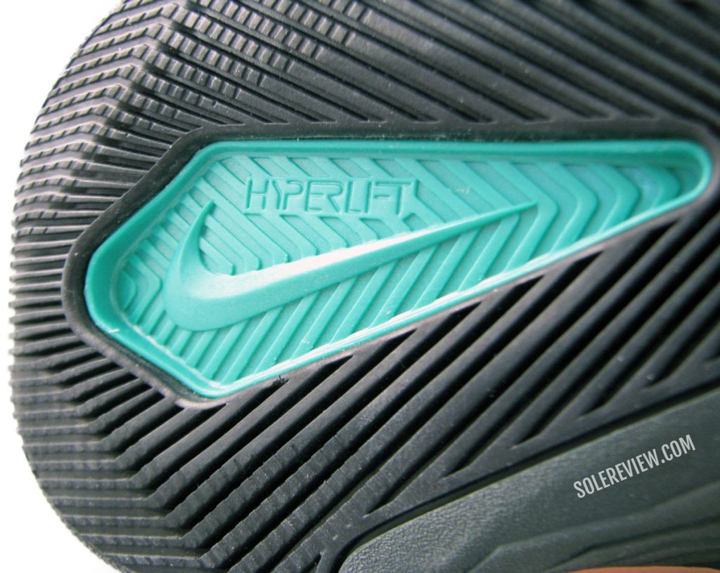 The Hyperlift heel of the Nike Metcon 7 Flyease.