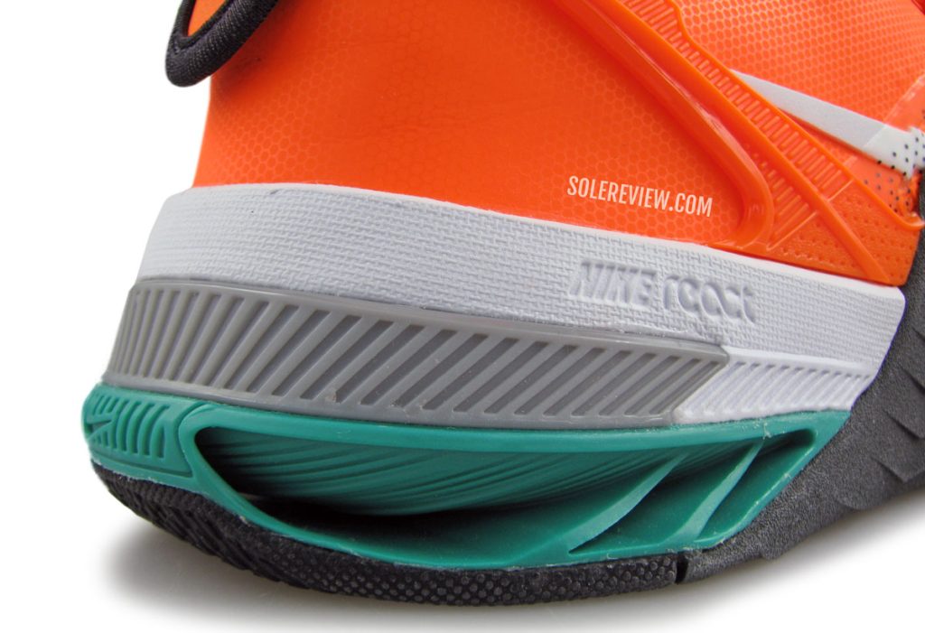 The Hyperlift heel of the Nike Metcon 7 Flyease.