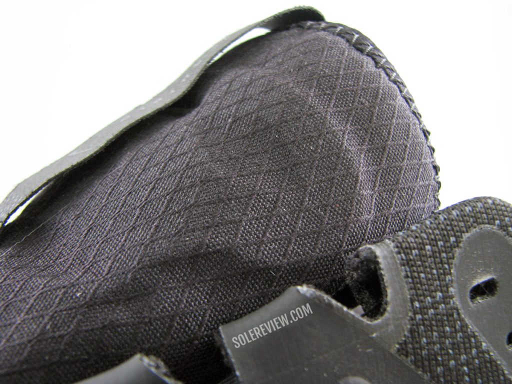 The padded tongue of the Nike Pegasus 38 Shield.